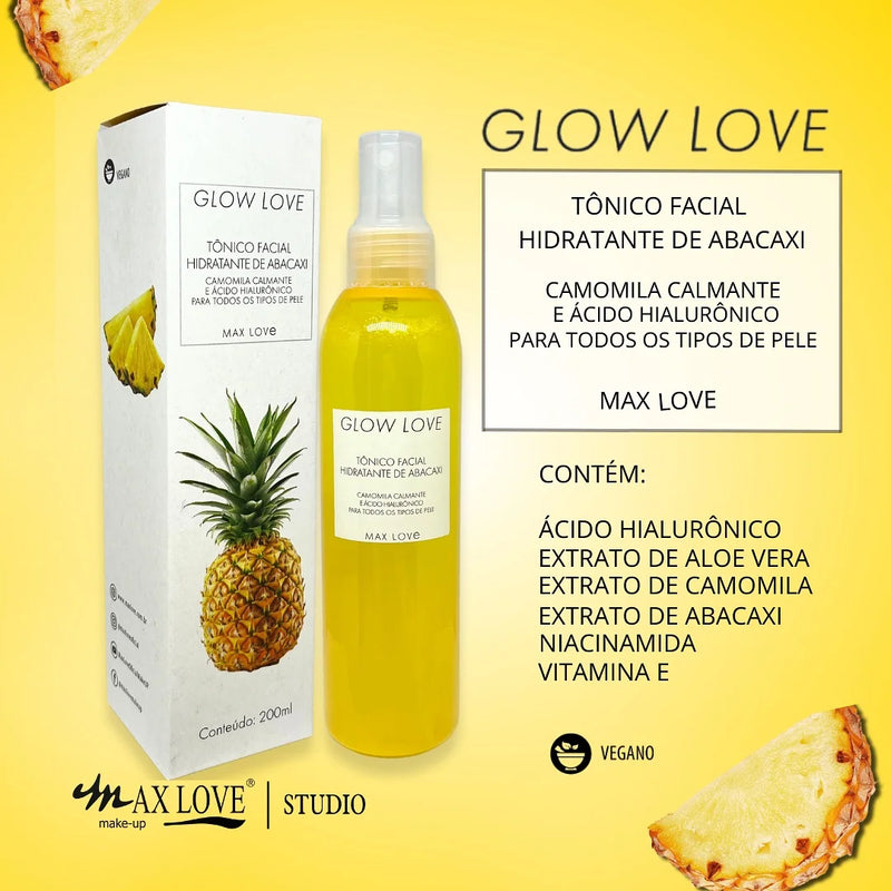 Kit Glow Love Pineapple Max Love – Skincare Vegano (5 itens)