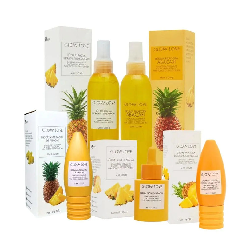 Kit Glow Love Pineapple Max Love – Skincare Vegano (5 itens)